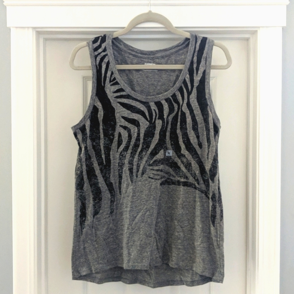 NWT Express Zebra Print Muscle Tank